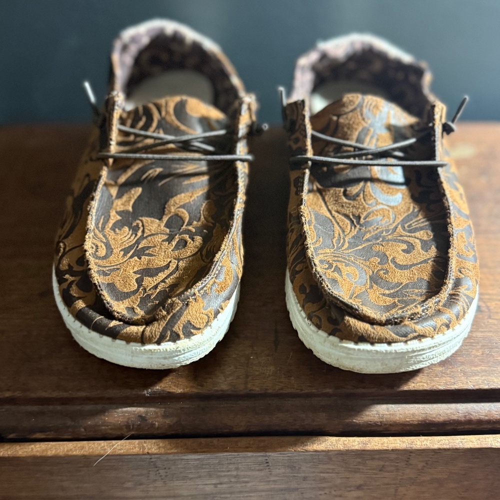 tooled leather Hey Dudes